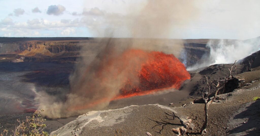 Hawaii’s Kilauea volcano resumes eruptions, shooting lava 100 feet into the air